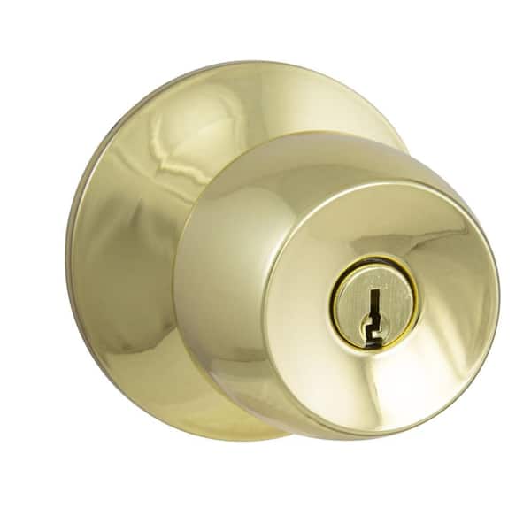 Defiant Brandywine Polished Brass Keyed Entry Door Knob