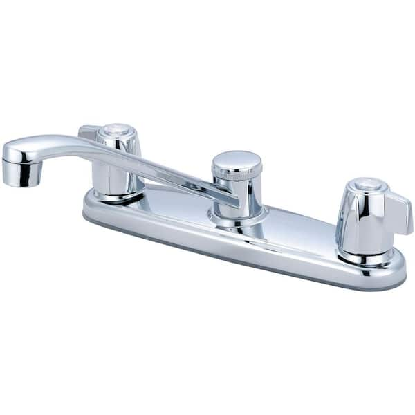 Double-Handle Standard Kitchen Faucet in Polished Chrome