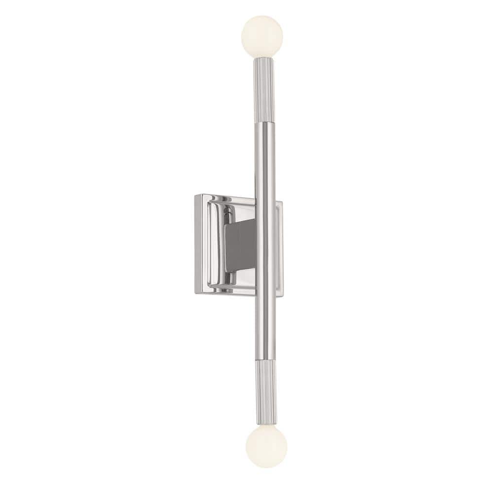Odensa 17 Inch Polished Nickel 2-Light Wall Sconce