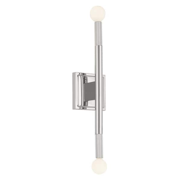 KICHLER Odensa 17 in. 2-Light Polished Nickel Living Room Wall Sconce Light