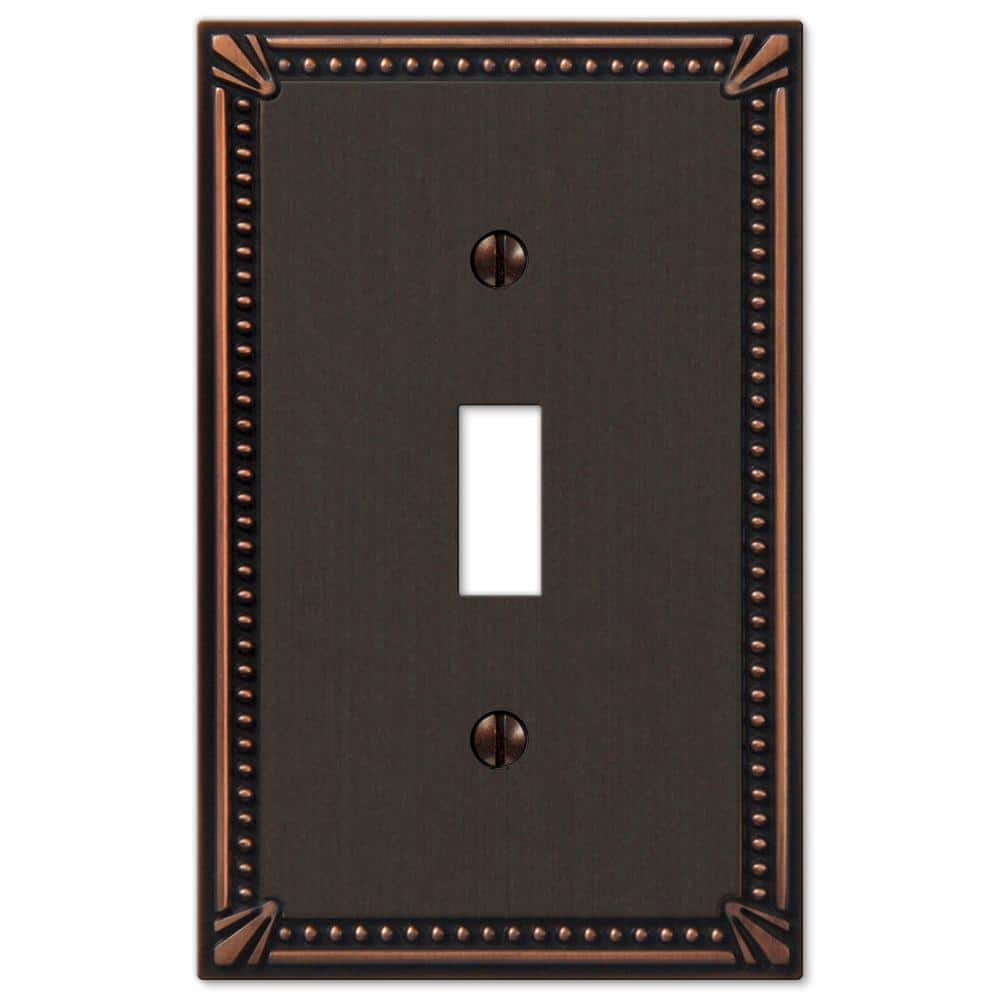 Aged Bronze 1-Gang Cast Metal Toggle Wall Plate