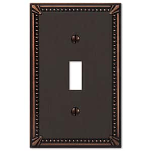 Imperial Bead 1 Gang Toggle Metal Wall Plate - Aged Bronze