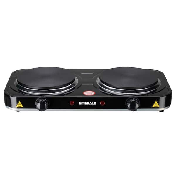 Emerald 2-Burner 5.5 in. Black Electric Hot Plate