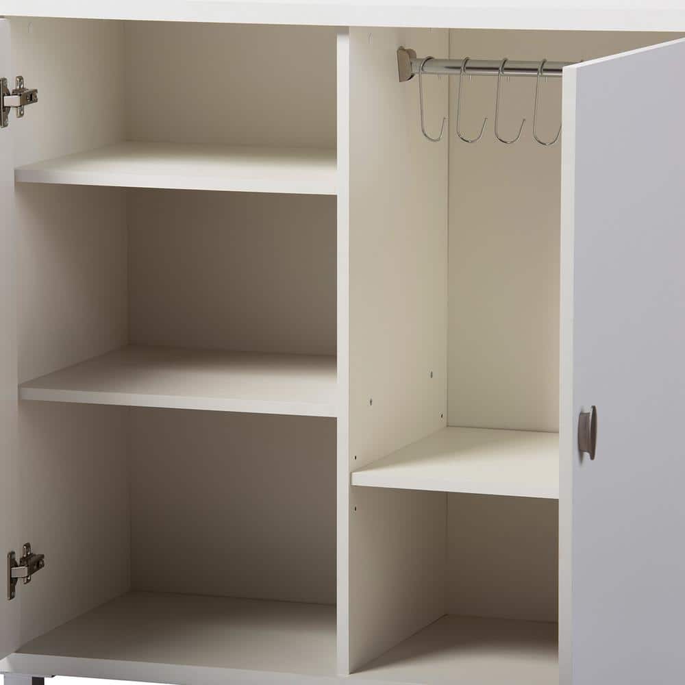 White Modern Adjustable Shelving Buffet Sideboard
