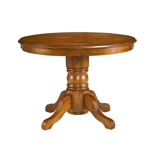 Small Dining Table Unfinished Wood Farmhouse Kitchen Rustic Round Pedestal Chic 
