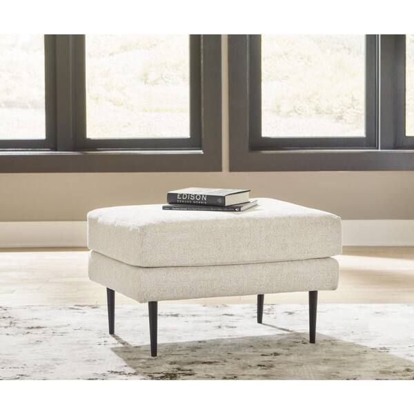 Signature DESIGN BY ASHLEY Hazela White Polyester Rectangle Accent Ottoman