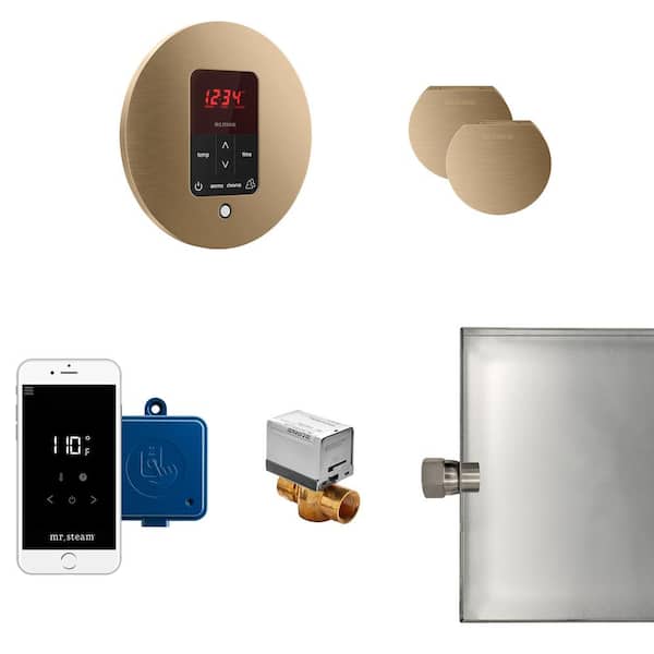 Mr. Steam Butler Max Package Round in Brushed Bronze
