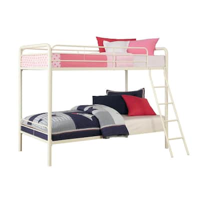 Elen White Twin Metal Bunk Bed