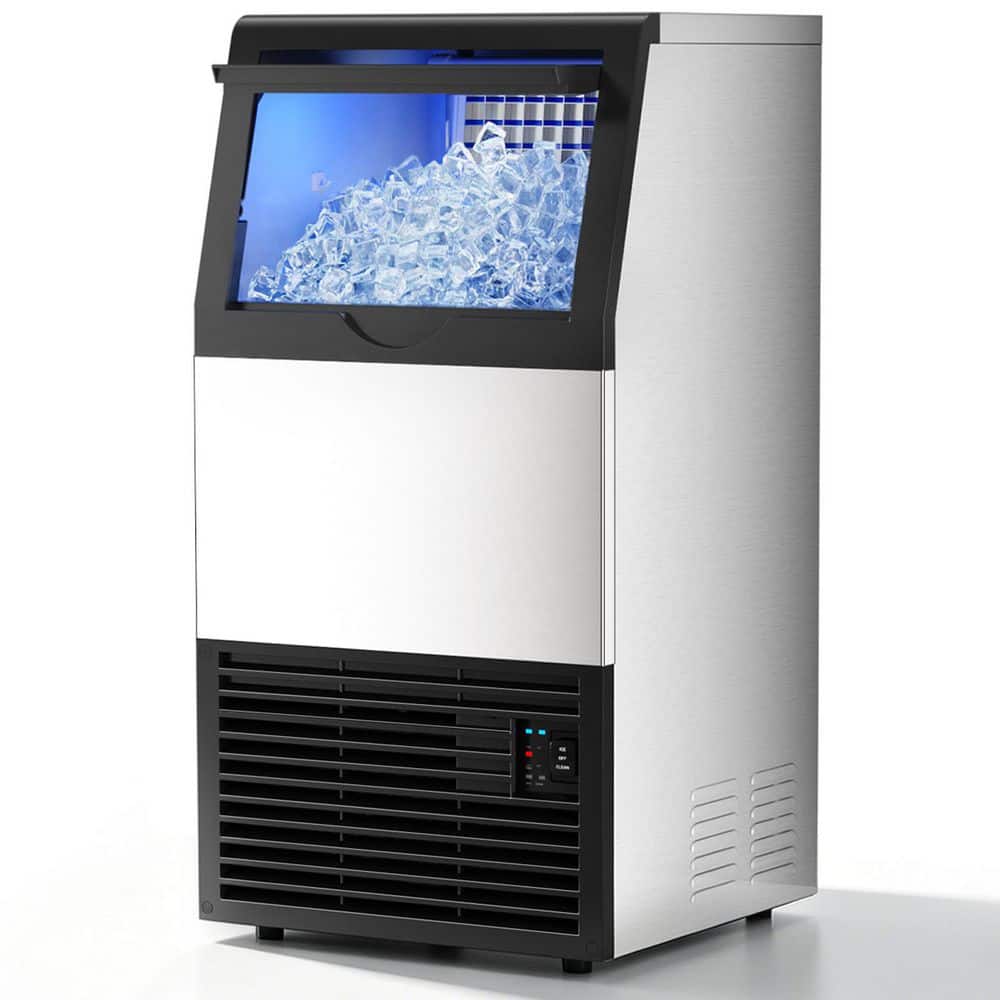 15.1in 100lbs/24H Freestanding Under Counter Commercial Ice Maker  33 lbs. Storage Self-Clean Full Size Cubes Ice Silver price history on PriceWatchPro