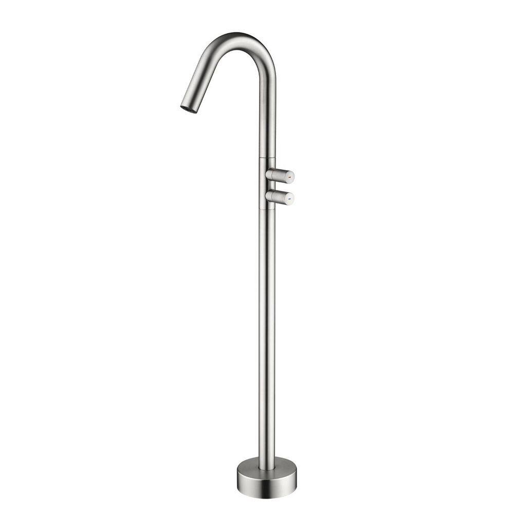 Vara 2-Handle 47.2 in. H Freestanding Tub Faucet with 360° Swivel Spout in Brushed Nickel price history on PriceWatchPro