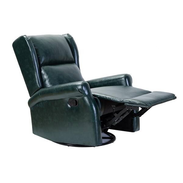 green leather swivel recliner