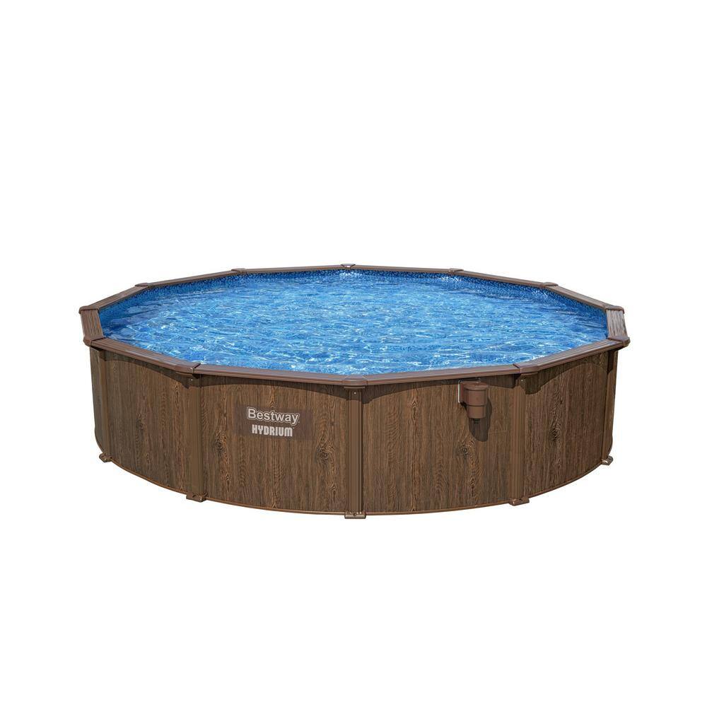 Hydrium 18' x 52" Round Steel Wall Above Ground Pool Set with Filter and Pump