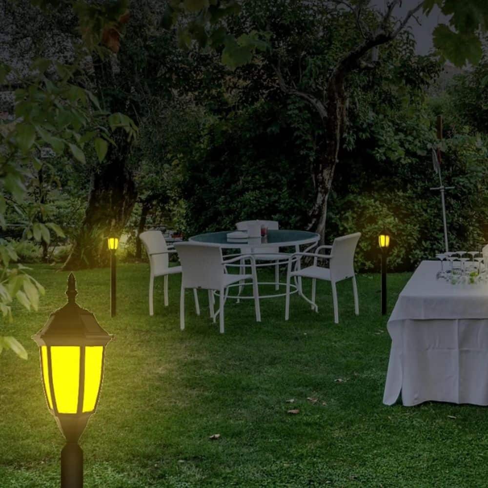 Black Solar LED Pathway Light with Amber and White Modes