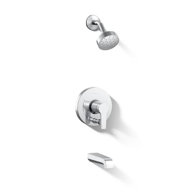 Pitch 1-Handle Wall Mount Tub/Shower Trim Kit in Polished Chrome (Valve Not Included)