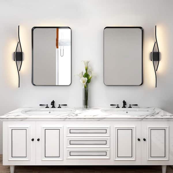 31.5 in. 1-Light Black LED Bathroom Vanity Light Bar with Dimmable and 5-CCT Adjustable Switch