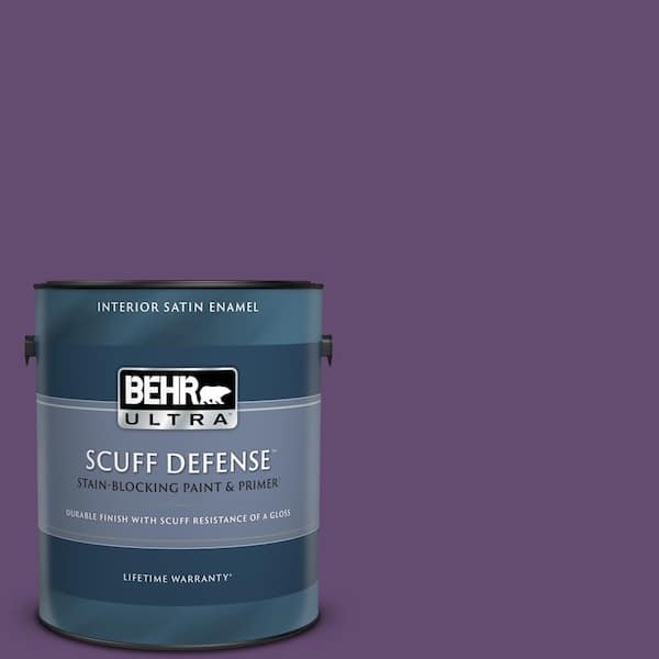 BEHR ULTRA 1 gal. #S-G-670 Deep Violet Extra Durable Satin Enamel Interior Paint & Primer