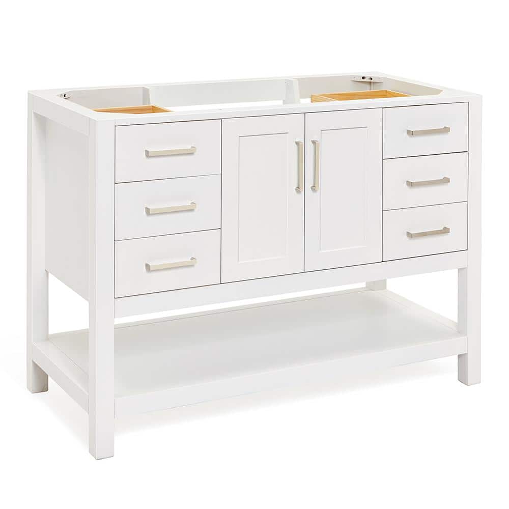 48'' White Solid Wood Single Bathroom Vanity Base