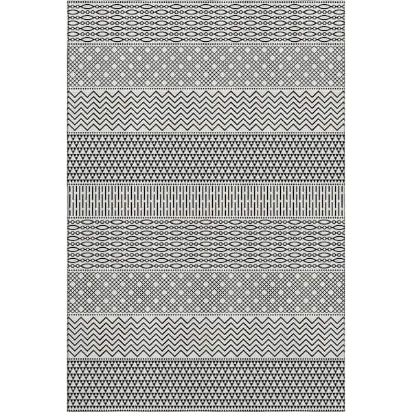 Addison Rugs Mayfield Premium Machine Washable Abstract AMF939 White 10 ft. x 14 ft. Area Rug