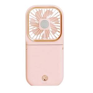 3.15 In. 3 Fan Speeds Personal Fan Handheld Portable Rechargeable Power Bank USB Mini Neck Fan W/Lanyard in Pink Finish