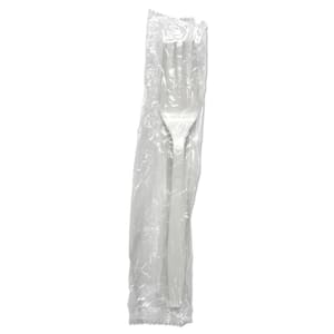 White Heavyweight Wrapped Disposable Polypropylene Forks (1,000-Carton)