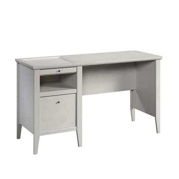 SAUDER Larkin Ledge 53.465 in. Glacier Oak Computer Desk with File Storage and Pull-Out Writing Surface