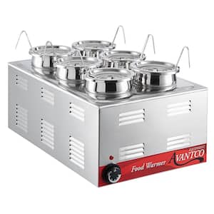 Six 2.5 Qt. Silver Stainless Steel Electric Countertop Food Warmer for Topping Station, Inset Pots