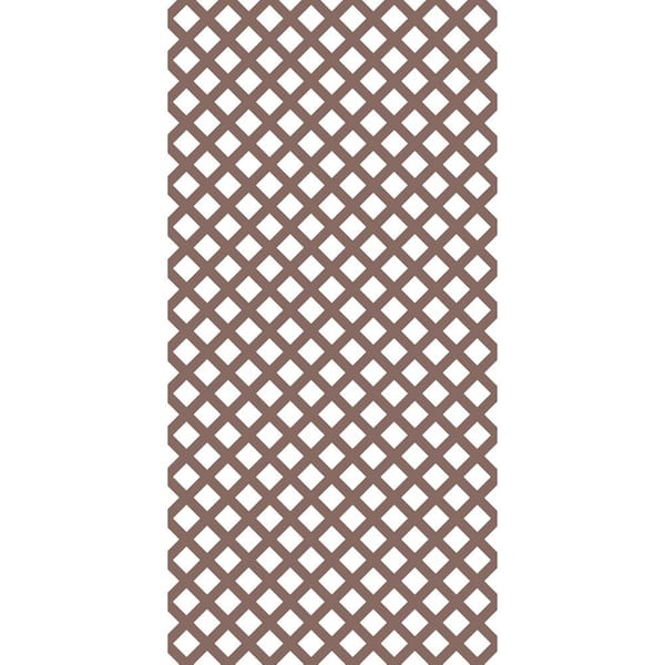 GRID AXCENTS 4 ft. x 8 ft. Acorn Brown Traditional Vinyl Lattice (2-Pack)