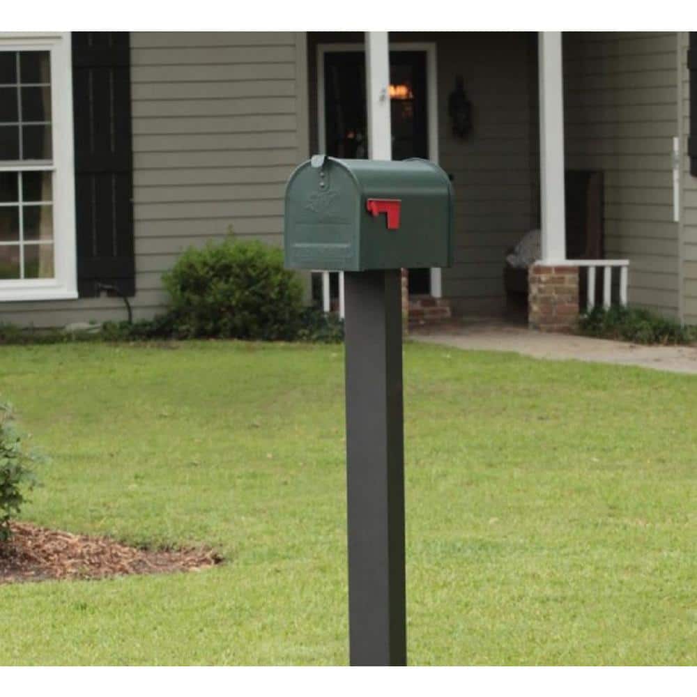 Brighton Black Aluminum Top Mount Mailbox Post, 51" Height