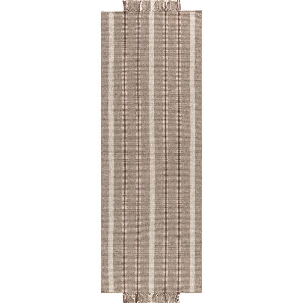 Toluca Striped Wool Taupe 2 ft. x 8 ft. Indoor Runner Rug price history on PriceWatchPro