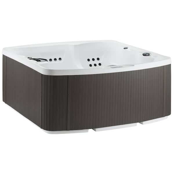 Lifesmart Leganza 6-Person 90-Jet 230V Hot Tub in Arctic White/Coastal Gray with Lounge Seating