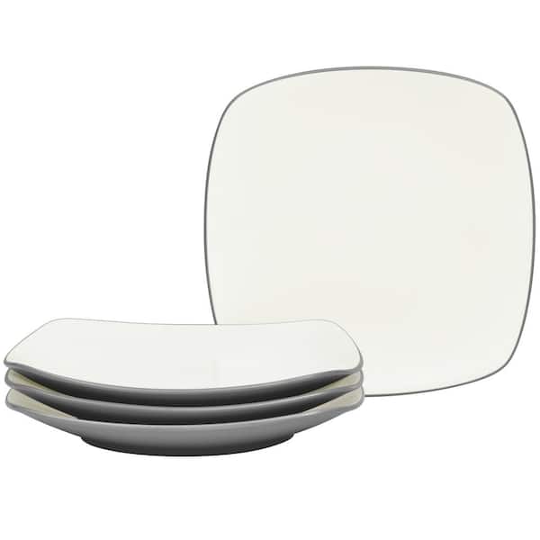 Noritake Colorwave Slate 8.25 in. (Gray) Stoneware Square Salad Plates, (Set of 4)