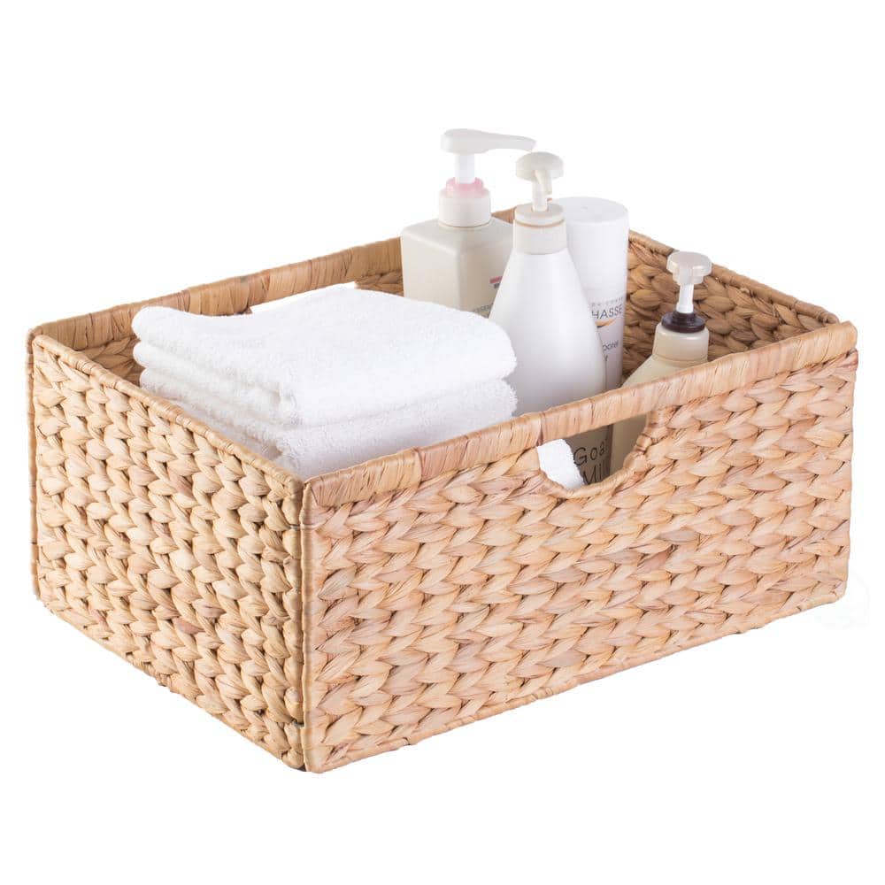 Foldable Natural Water Hyacinth Medium Storage Bin