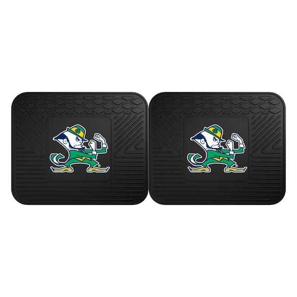 FANMATS NCAA Notre Dame Black Heavy Duty 2-Piece 14 in. x 17 in. Vinyl Utility Mat