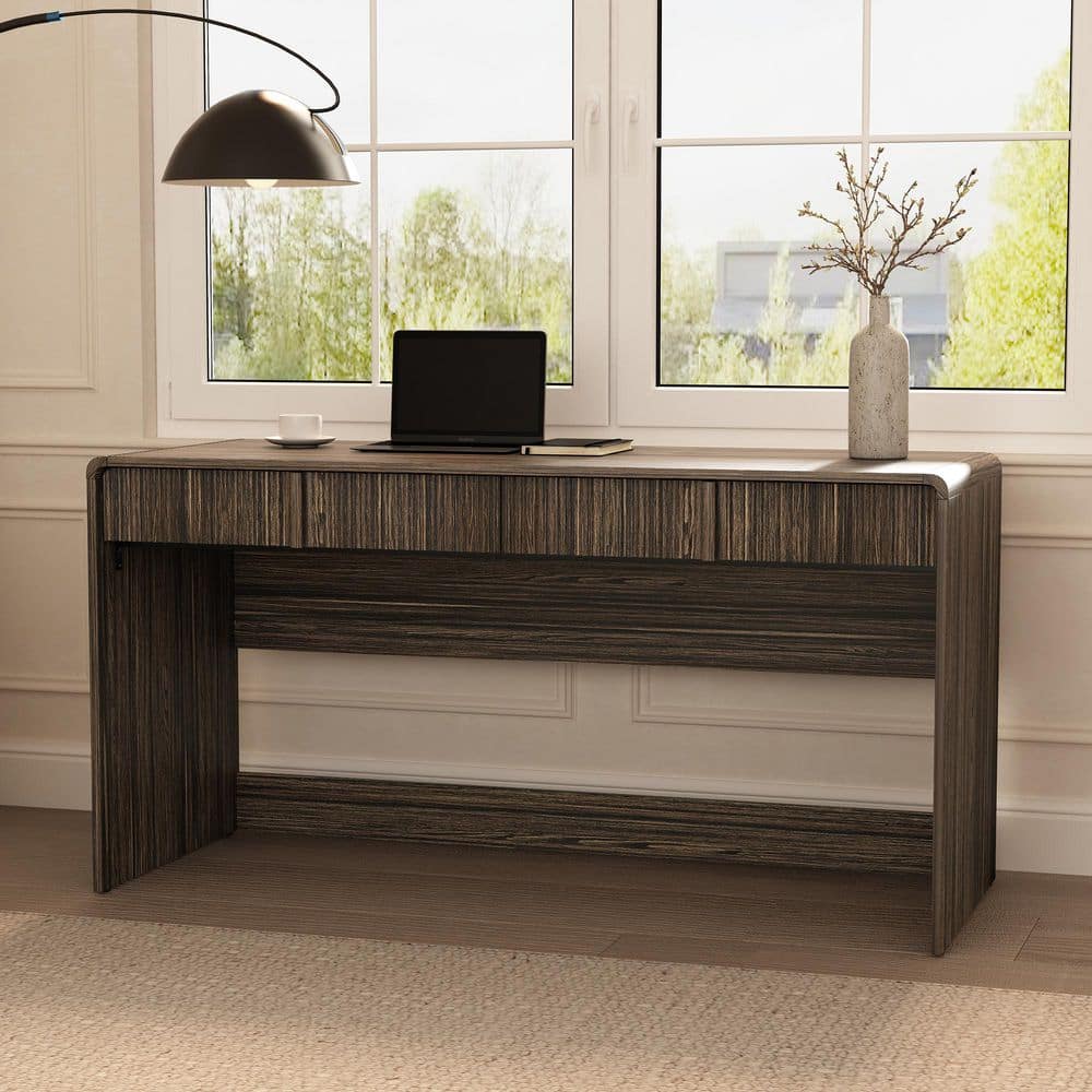 Manhattan Comfort Novara 60 in. Rectangular Jacobean Walnut 2