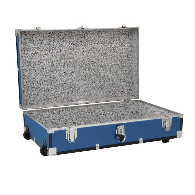 Seward Under the Bed 31 in. Trunk with Wheels and Lock, Misty Blue