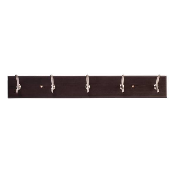 HICKORY HARDWARE Luna 28 in. L Cocoa Wood Grain with Satin Nickel Hook Rail