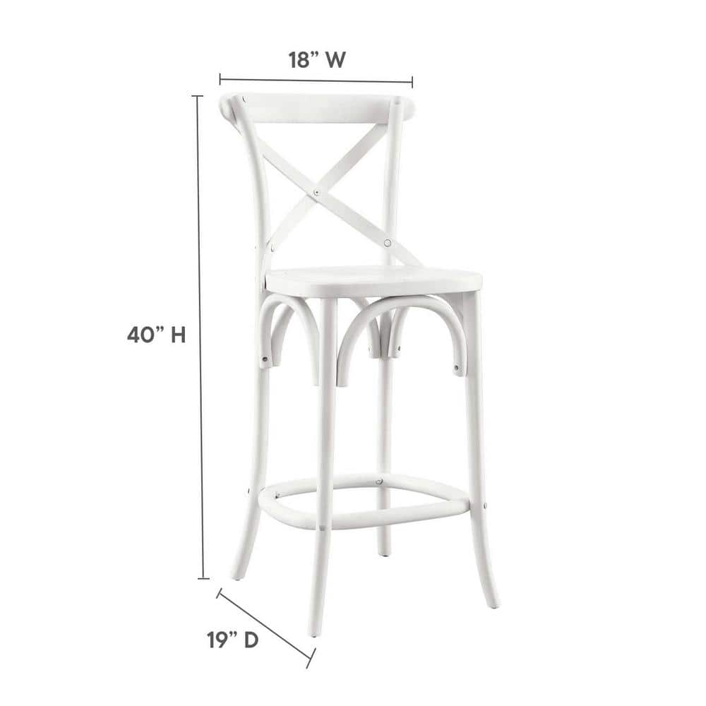 White Elm Wood X-Back Counter Stool