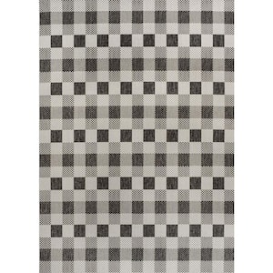 Darcy Traditional Geometric Bold Gingham Black/Cream 3 ft. x 5 ft. Indoor/Outdoor Area Rug