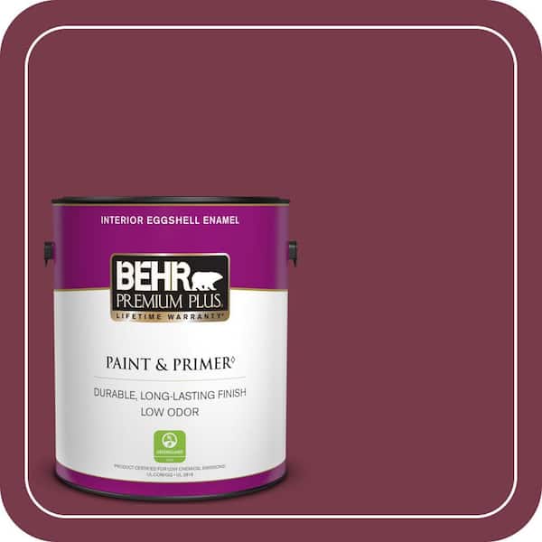 BEHR PREMIUM PLUS 1 gal. #BIC-51 July Ruby Eggshell Enamel Low Odor Interior Paint & Primer