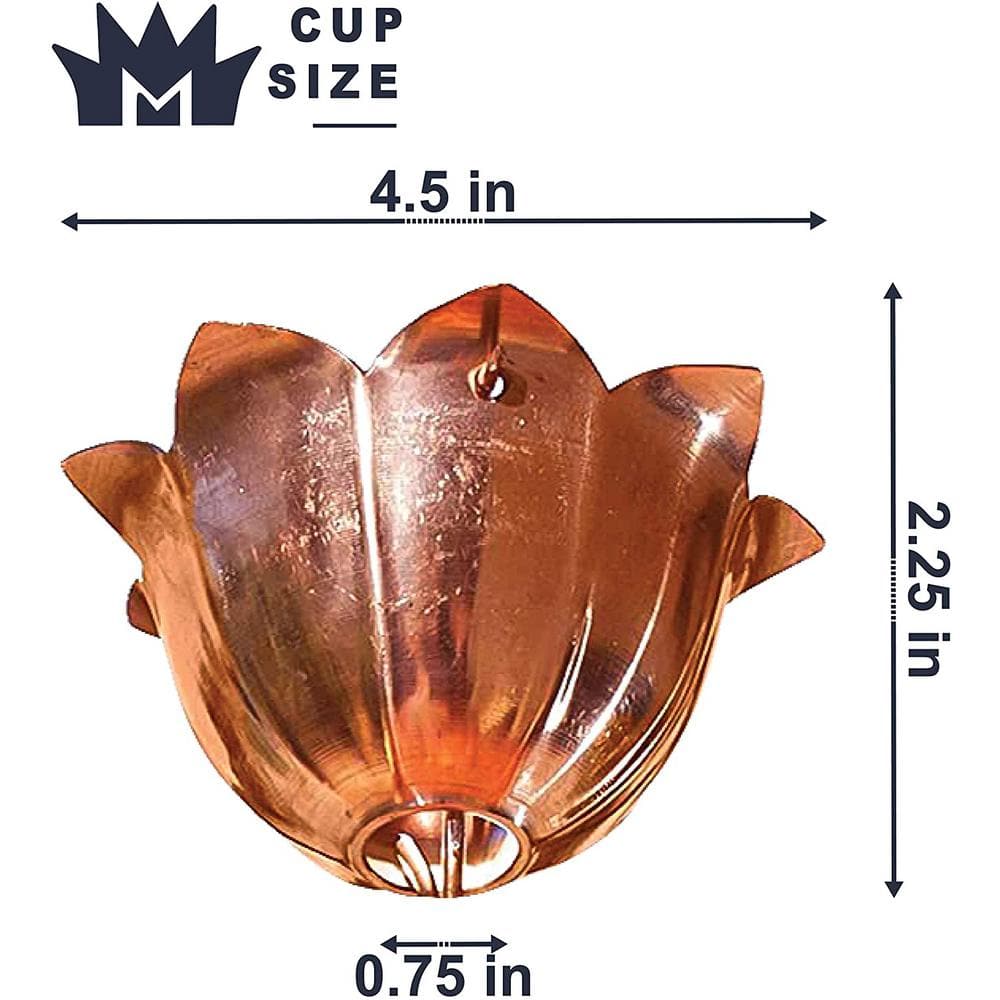 8.5 ft Pure Copper Hammered Cup Rain Chain