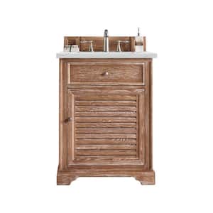 Savannah 26 in. W x 23.5 in. D x 34.3 in. H Single Bath Vanity in Driftwood with Ethereal Noctis Quartz Top