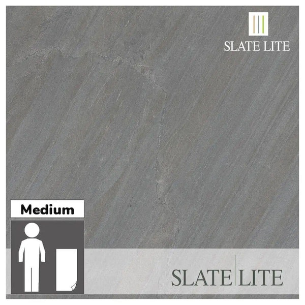 Unbranded Black 45° 24 in. x 48 in. Black Grey Slate Thin and Flexible Stone Sheet Wall Tile (8 sq. ft. / Case)