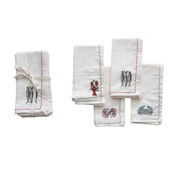 Storied Home 18 in. W x 0.25 in. H Multicolor Sea Life Cotton Napkins (Set of 4)