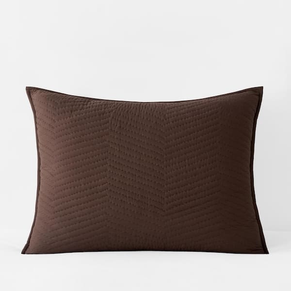 Company Dark Brown Cotton Standard Quilted Sham