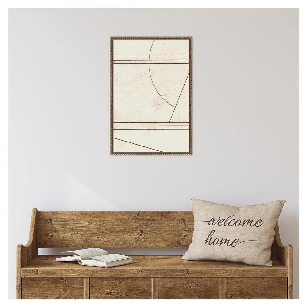 Minmod No1 Abstract Canvas Wall Art with Bronze Frame, 16 x 23-in