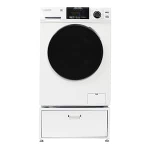 1.62 cu. ft. 110-Volt Vented Sani Washer Dryer Combo in White Pet Cycle Plus Pedestal ADA