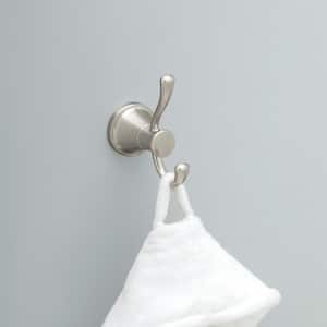 Casara Double Towel Hook Bath Hardware Accessory in Brushed Nickel
