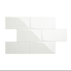 Agreeable Gray 6 in. x 12 in. x 8mm Glass Subway Wall Tile (5 sq. ft./Case)