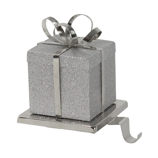 Northlight 6 In Silver Glittered Gift Box Shaped Christmas Stocking Holder 32913459 - Stocking Holder Decorative Box Home Depot Northlight 6 In Silver Glittered Gift Box Shaped Christmas Stocking Holder 32913459 - Stocking Holder Decorative Box Home Depot