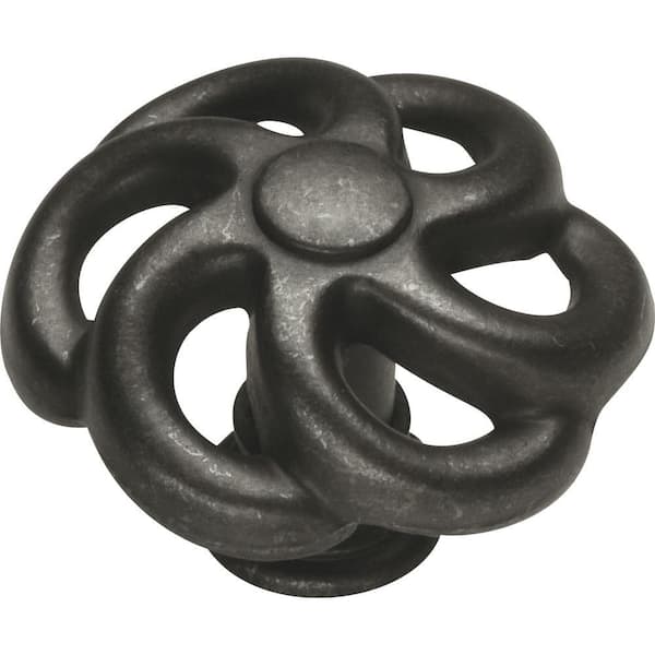 HICKORY HARDWARE Charleston Blacksmith 1-1/2 in. Black Iron Cabinet Knob